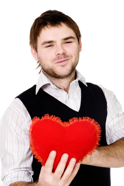 Muž se srdcem — Stock fotografie