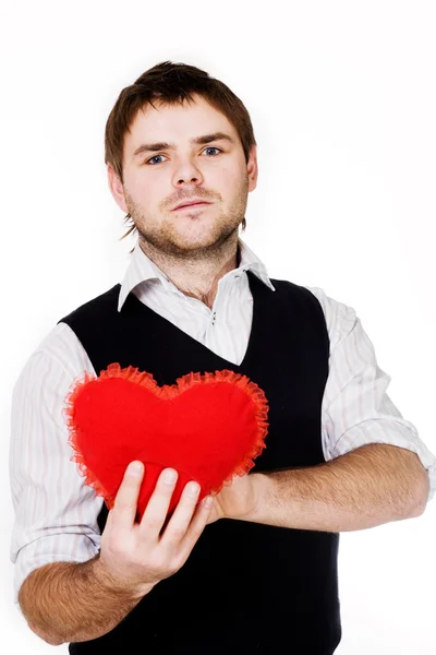 Man with heart — Stock Photo, Image