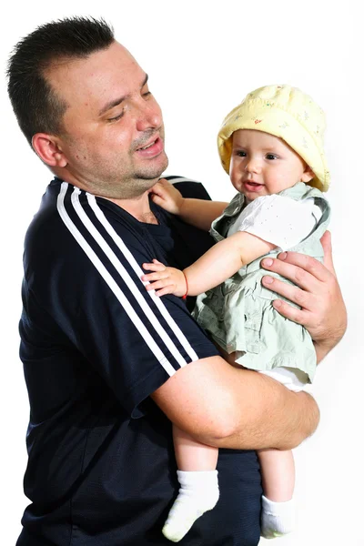 Gelukkig vader met meisje — Stockfoto
