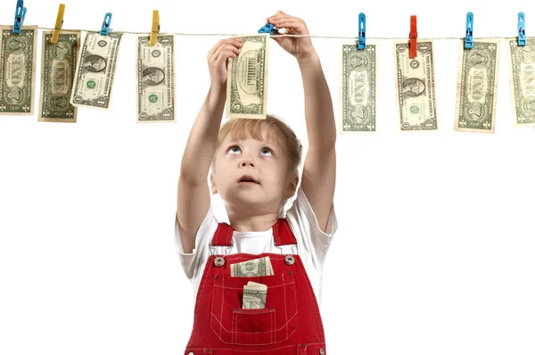 Hanging up dollars — Stock Photo, Image