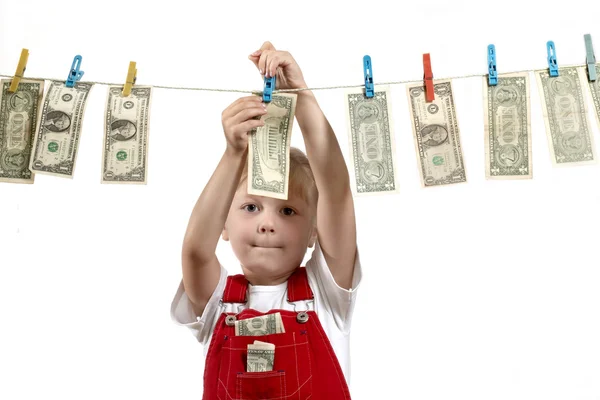 Hanging up dollars — Stock Photo, Image