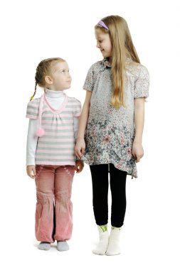 Sisters standing clipart