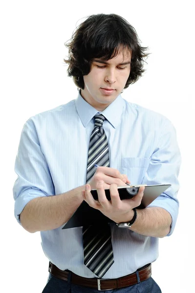 Man with notepad — Stock Photo, Image