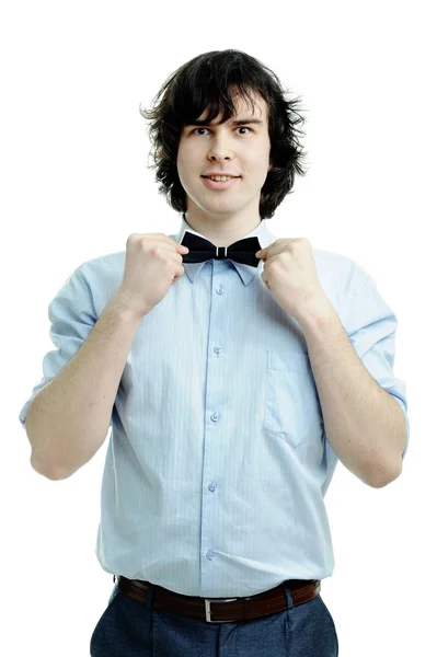 Ung servitör i slips — Stockfoto