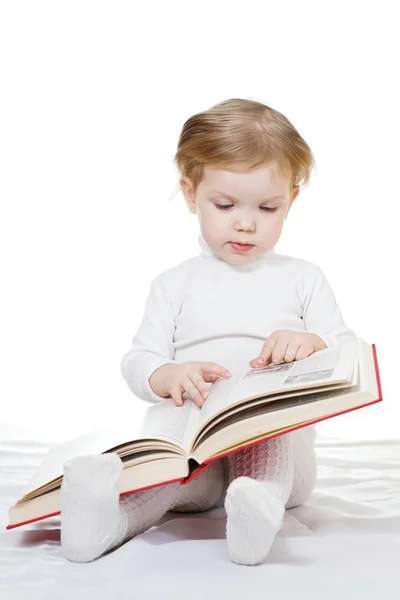 Bebê com livro — Fotografia de Stock