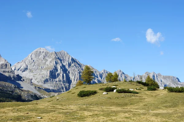 Scogliere grigie e cielo blu — Foto Stock