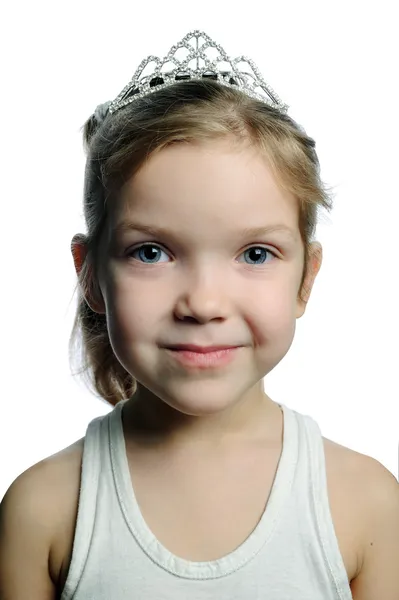 A nice little girl with a crown — Stock Photo, Image
