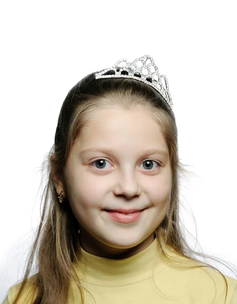 A little girl with a crown — Stock Photo, Image