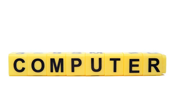 Желтые блоки со словом Компьютер на них — стоковое фото