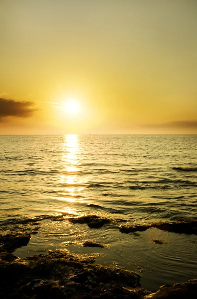 海と夕日の岩. — ストック写真