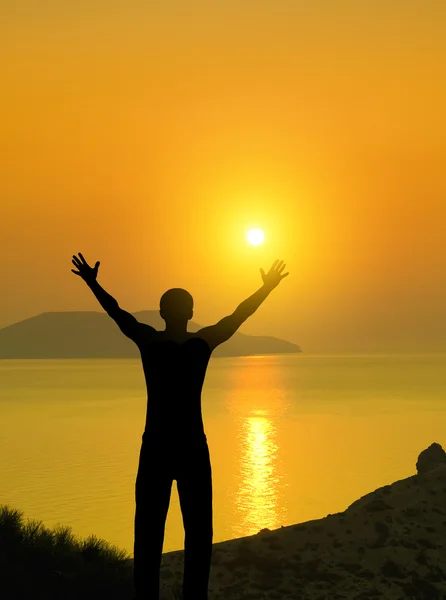 Man on sunset — Stock Photo, Image