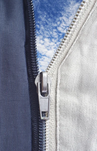 Opened zipper — Stock Photo, Image