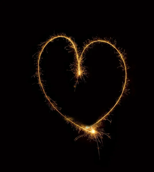 Fireworks에서 심장 — 스톡 사진