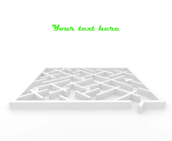 Labirinto bianco isolato su bianco — Foto Stock
