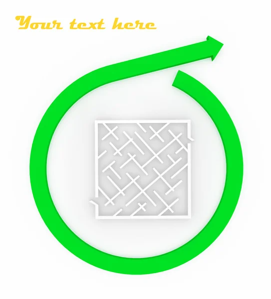 Arrow passes close to the labyrinth. — Stock Photo, Image