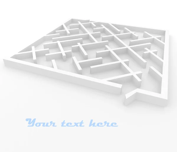 Labirinto branco isolado em branco — Fotografia de Stock