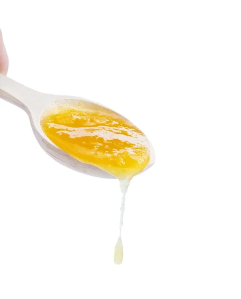 Lepel met kalk honing — Stockfoto