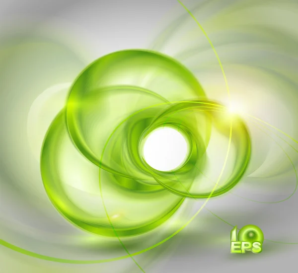 stock vector Abstract green background with glass round shapes