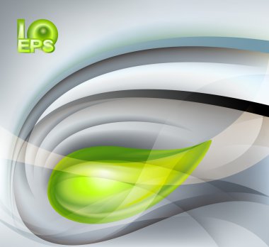 Abstract gray background with green element clipart