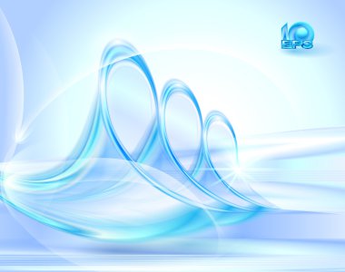 Abstract blue background with glass swirles clipart