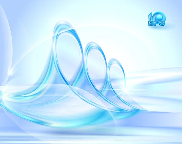 抽象蓝色背景与玻璃 swirles — 图库矢量图片