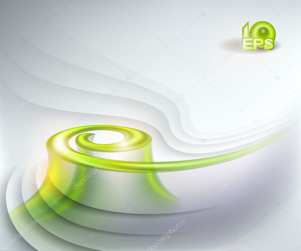 Abstract background with green swirl