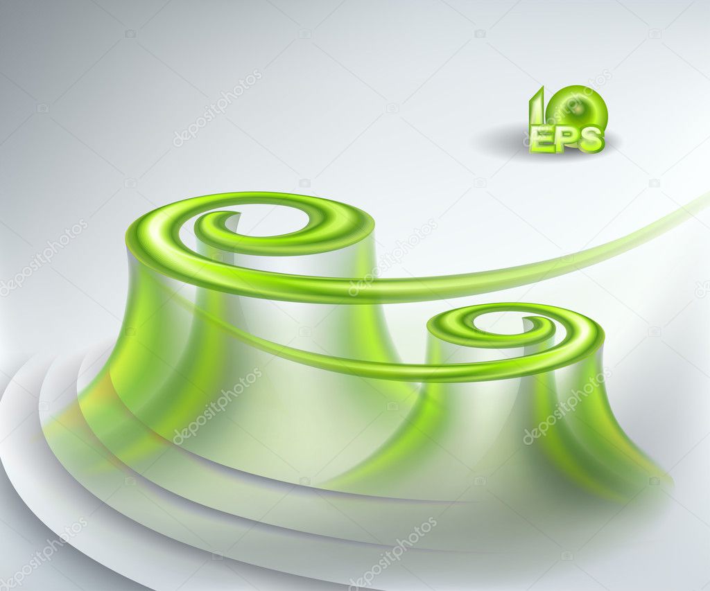 Abstract background with green swirls