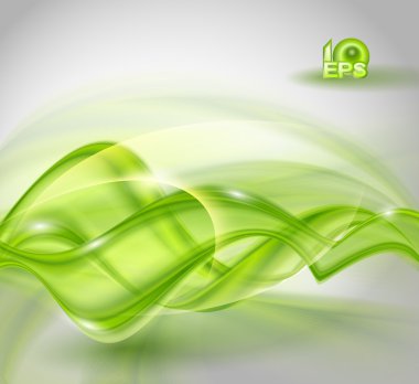 Abstract green waving background clipart
