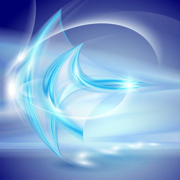 Fondo azul abstracto con elementos de vidrio — Vector de stock