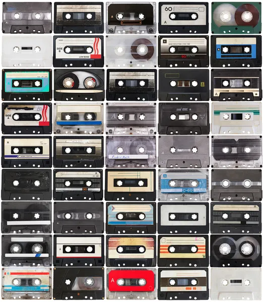 Collection of retro audio tapes — Stock Photo, Image