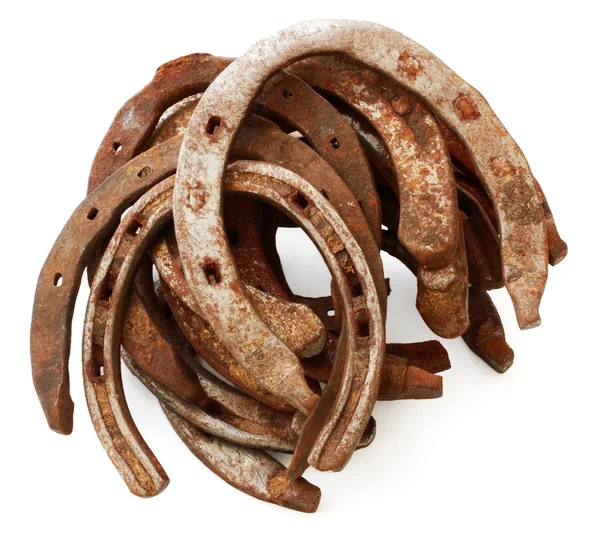 Stack of old horseshoes — Stock Photo, Image