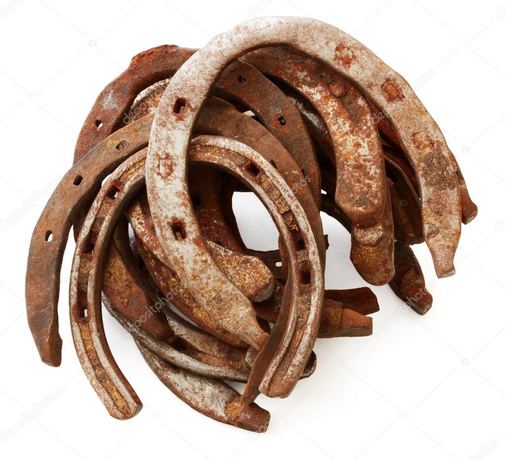 Stack of old horseshoes