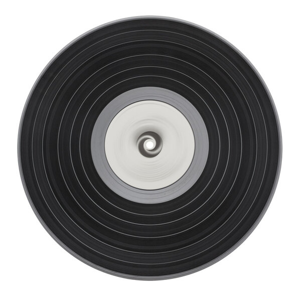 Old vinyl record isolated on white background with clipping path