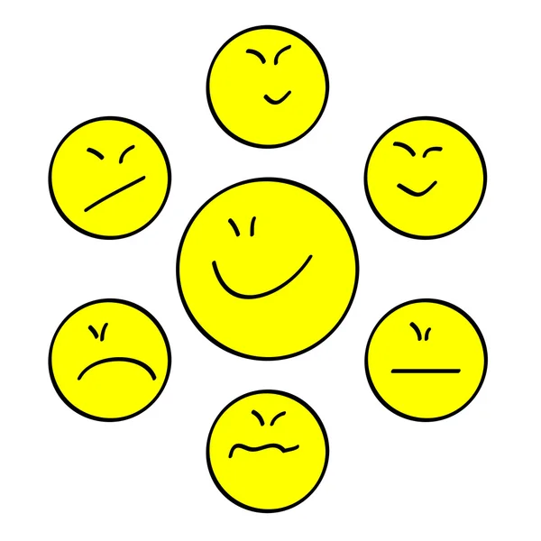 黄色の笑顔 — ストックベクタ