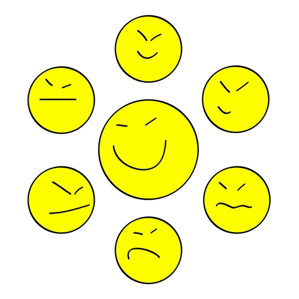 สีเหลือง เอเชีย ยิ้ม — ภาพเวกเตอร์สต็อก