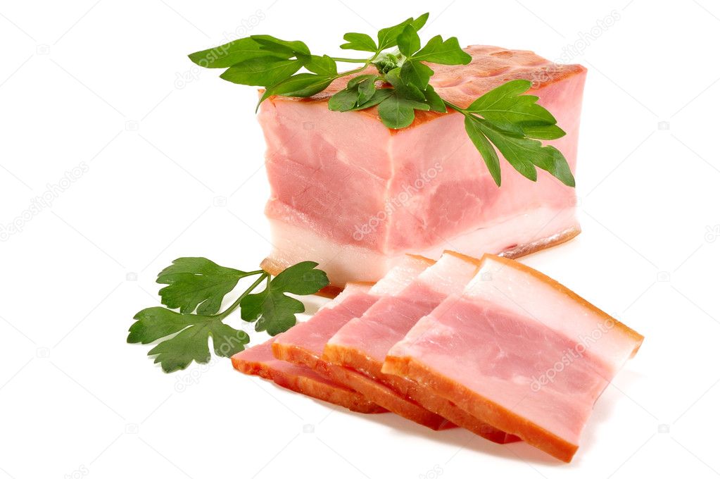 Delicious bacon with parsley leaves — Stock Photo © astral 10105046