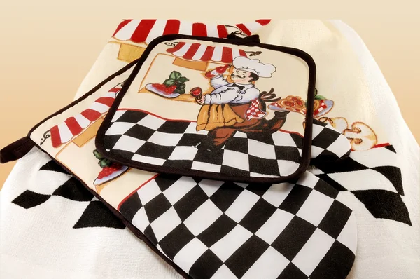 Kitchen towel and glove — Stock Photo, Image