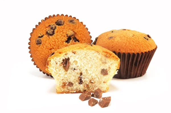 Three rich fruitcakes with chocolate — Stock Photo, Image