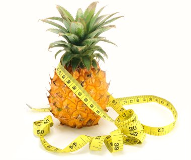 Pineapple with a centimeter tape clipart