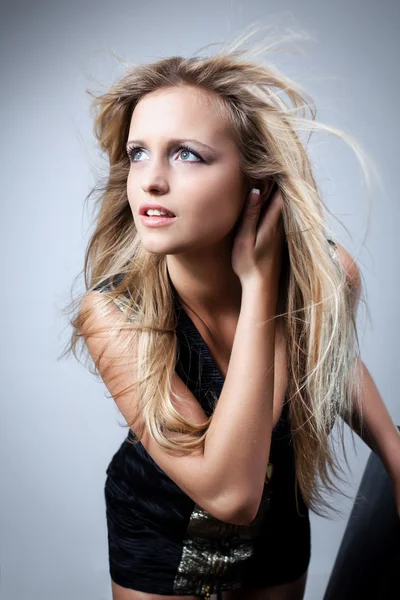 stock image Beautiful girl with flying hair