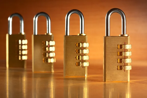 Four combination locks — Stock Photo, Image