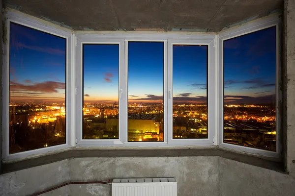 Windows in new apartment — Stock Photo, Image