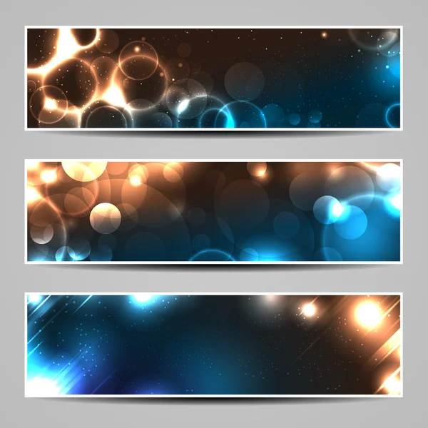 stock vector Banners with abstract lights