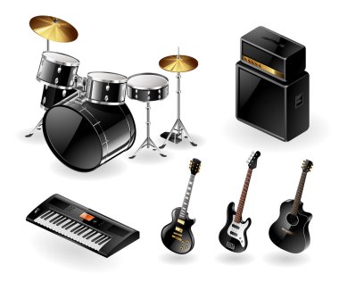 Modern music instruments clipart