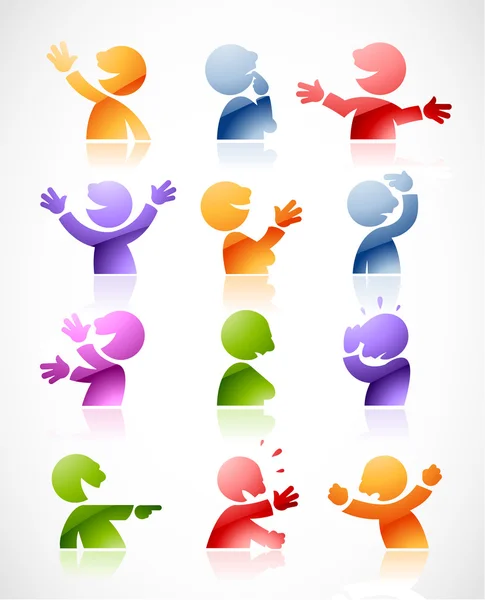 Colorful talking characters — Stock Vector