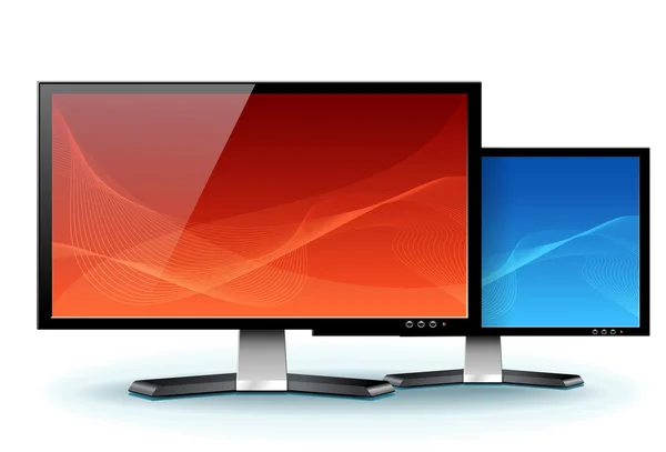 Computer-Flachbild-LCD-Plasma-Monitor-Anzeigevektor — Stockvektor