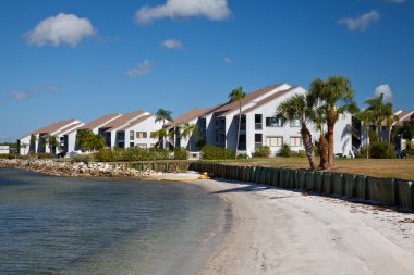 Resort Houses On The Beach clipart