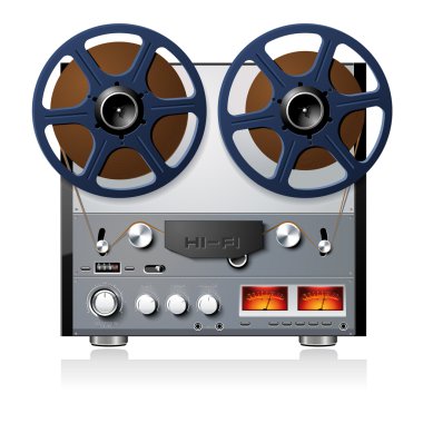 Stereo reel to reel tape deck player recorder vector clipart