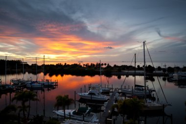 Dramatic Florida Resort Sunset clipart