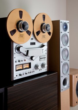 Analog stereo reel kaset deck kayıt cihazı açın